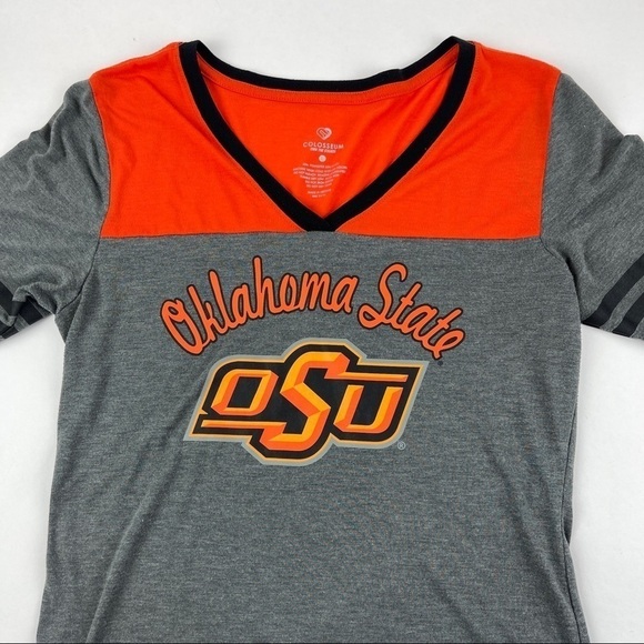 Colosseum Tshirt Womens Large Orange Gray OSU Oklahoma State Cowboys - Picture 3 of 7